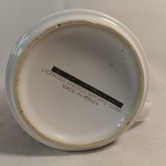 Vintage 1988 Ghouls Night Out Mug Ceramic Halloween Ghosts Black Yellow Carousel - Picture 5 of 11